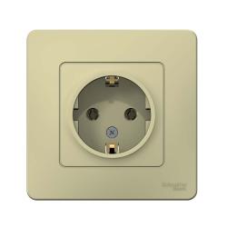 Розетка SYSTEME ELECTRIC Blanca с заземлением бежевый BLNRS001017