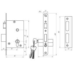 Замок врезной ЗЕНИТ ЗВ4-3.01 Бронза
