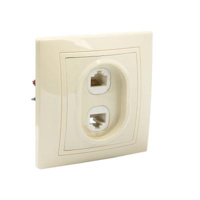 Розетка комбинированная TDM Таймыр RJ11/RJ45 слоновая кость SQ1814-0123