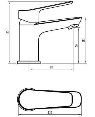 Смеситель для умывальника VODA Storm STO26  Смеситель для умывальника VODA Storm STO26