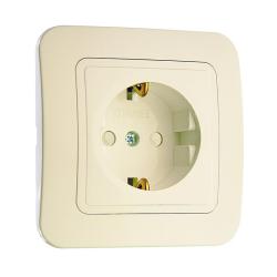 Розетка сетевая MAKEL Lilium с заземлением кремовый 70228