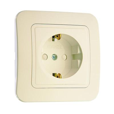 Розетка сетевая MAKEL Lilium с заземлением кремовый 70228