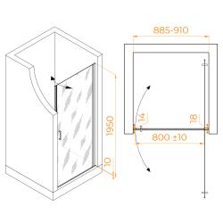 Душевая дверь RGW LE-003 90 см