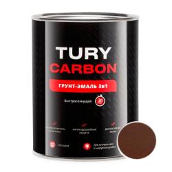 Грунт-Эмаль TURY Carbon RAL 8017 Шоколадно-коричневый 0,9 кг