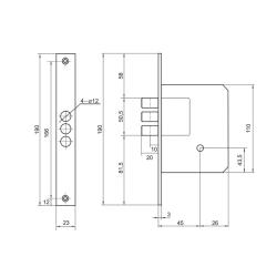 Замок врезной PALLADIUM 0189-3MF Золото