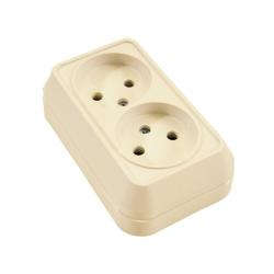 Розетка сетевая MAKEL двойная кремовый 45217