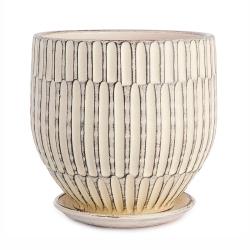 Горшок керамический САДЫ АУРИКИ Ритм Белый 3,5 л