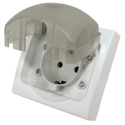 Розетка сетевая TDM Вуокса с заземлением скрытая серый SQ1803-0108