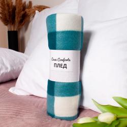 Плед CASA CONFORTE London Клетка Бирюзовый 170*200 см