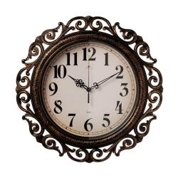 Часы настенные"Рубин" 40,5см "Классика"ажур черный с бронзой/4126-001/