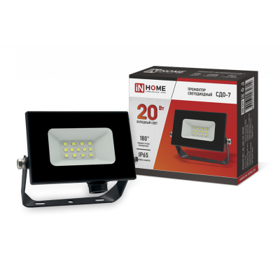 Прожектор LED IN HOME 20W черный 4690612034614