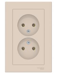 Розетка сетевая SYSTEME ELECTRIC Atlas design двойная бежевый ATN000220