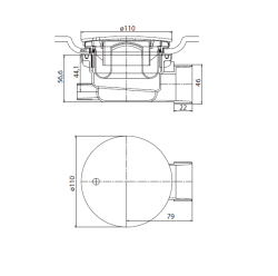Сифон бутылочный CEZARES для душевых поддонов CZR-01-90