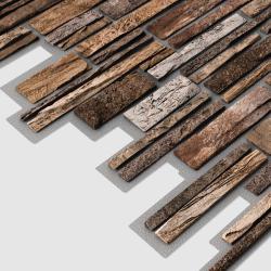 Панель ПВХ РЕГУЛ Камень пластушка коричневая 980*489 мм