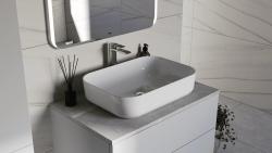 Столешница под раковину VIANT Neo бежевый мрамор 80*46 см