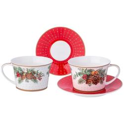 (АКЦИЯ) Чайный набор на 2 пер. 4пр 250мл CELEBRATION /760-817-1/Lefard/