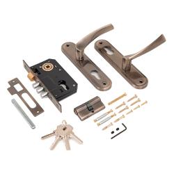 Замок врезной АЛЛЮР 103/3-61А AB Старая бронза