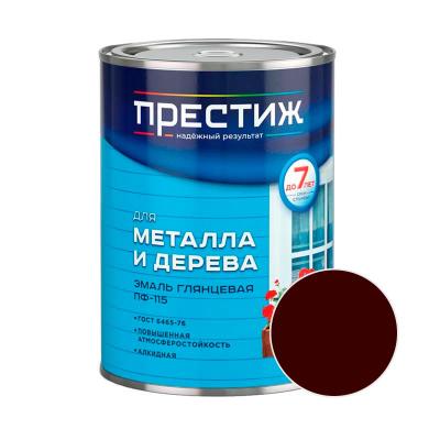 Эмаль ПРЕСТИЖ ПФ-115 Коричневый 0,9 кг