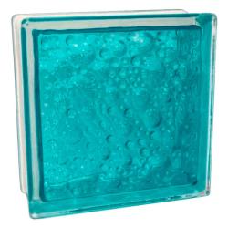 Стеклоблок основной GLASS BLOCK Савона окрашенный внутри морская волна