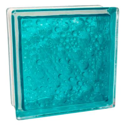 Стеклоблок основной GLASS BLOCK Савона окрашенный внутри морская волна
