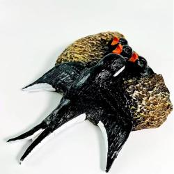 Фигурка для водоема Гнездо с ласточкой