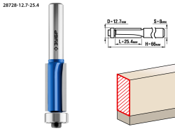 Фреза кромочная прямая ЗУБР 12,7*25,4*12 мм 28728-12.7-25.4