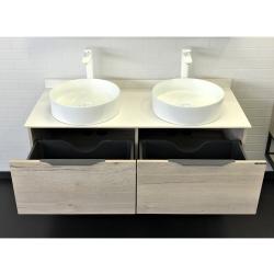 Тумба с раковиной COMFORTY Порто 120 дуб дымчатый 2 раковины