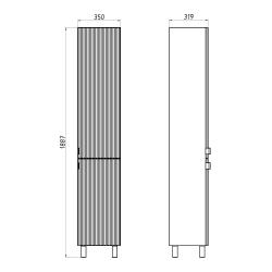 Пенал АСБ-МЕБЕЛЬ Дора серый 35*188,7 см