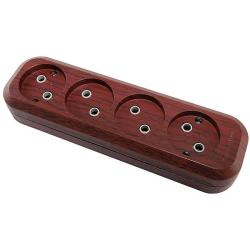 Колодка TDM Эко 4 гнезда бук