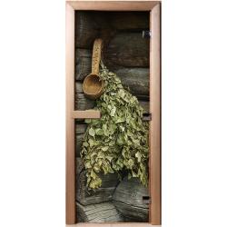 Дверь для бани DOORWOOD Веники правое 2000*800 мм