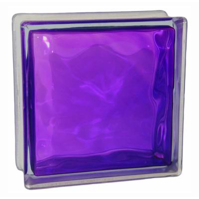 Стеклоблок основной GLASS BLOCK Волна окрашенный в массе аметист