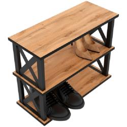 Обувница ЭВЕСТ Лофт 9005 Муар Дуб Вотан 750*300*490 мм