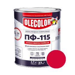Эмаль OLECOLOR ПФ-115 Красный 2,7 кг