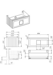 Тумба с раковиной LA FENICE Cubo 90 L серо-зеленый