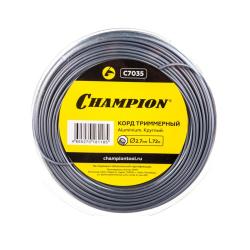 Леска для триммера CHAMPION Aluminium круг 2,4 мм 72 м