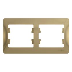 Рамка SYSTEME ELECTRIC Glossa 2 поста горизонтальная титан GSL000402