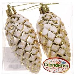 Набор елочных украшений СЕРПАНТИН Таинственное очарование Шишки золотой 9 см