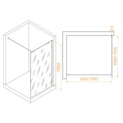 Душевое ограждение RGW WA-002 матовое стекло 110 см