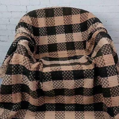 Плед ТАЙМ ТЕКСТИЛЬ Клетка Желтый, черный 190*210 см