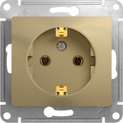 Механизм розетки сетевой SYSTEME ELECTRIC Glossa с заземлением титан GSL000443