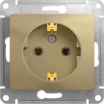 Механизм розетки сетевой SYSTEME ELECTRIC Glossa с заземлением титан GSL000443
