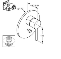 Наружная часть смесителя для ванны KLUDI Bozz 386500576