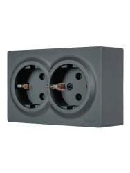Розетка сетевая LEZARD Leto двойная с заземлением графит 752-3400-127B