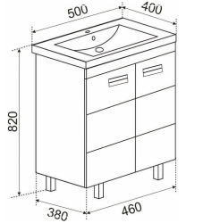 Тумба с раковиной EMMY Монтана 50 