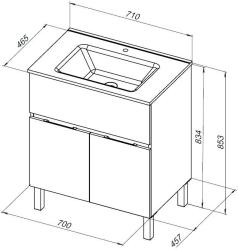 Тумба с раковиной AQUANET Алвита New 70 