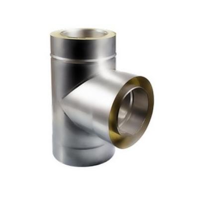 Тройник-сендвич с заглушкой 90º оцинкованный 150*250 мм