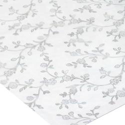 Клеенка 80см, силиконовая, 0,6мм 181-S, серебро/прозр.фон /1м/