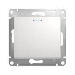 Механизм выключателя SYSTEME ELECTRIC Glossa 1 клавиша с подсветкой белый GSL000113