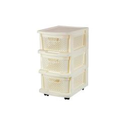 Комод 3 секции STOCKHOLM, молочный туман /Пластик Репаблик/