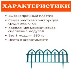 Ограждение декоративное PROTEX Кованый цветок Черный 600*300 мм